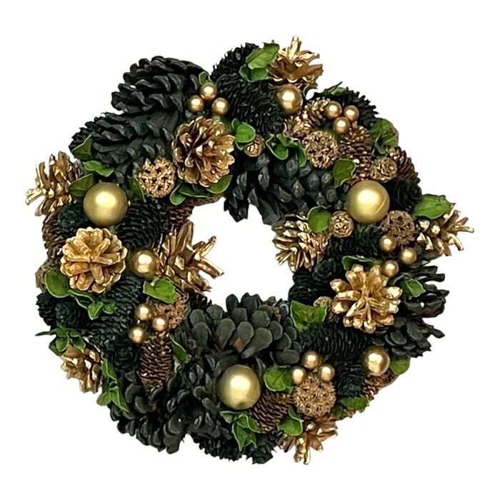クリスマスリース ゴールド 大人クリスマスデコレーション オーナメント アンティーク調 シャビーシック クリスマスグッズ 北欧 置物