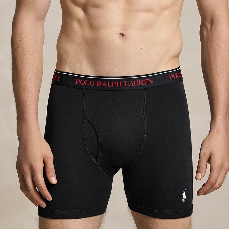 ポロラルフローレン：CLASSIC FIT COTTON ボクサーブリーフ 3PK (アンドーバーヘザー/アイススケートコンボ/ポロブラック)[ボクサーパンツ/ 男性下着/ メンズインナー/人気ブランド/おすすめギフト/誕生日プレゼント/メンズファッション]