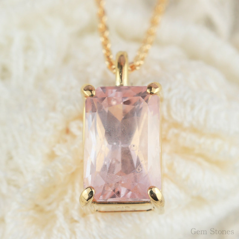  非加熱 ピーチサファイア　1.87ct ネックレス ペンダント 18金 K18 シンプル 一粒 一石 女性 プレゼント ギフト 誕生石 サファイア ピンク サファイアネックレス Drops