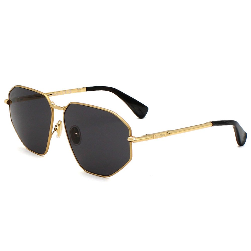 マックスマーラ Max Mara サングラス ノーズパッド UVカット アイウェア スクエア 多角形 ジオメトリック MM0143/S 30A 59 メンズ レディース ユニセックス ゴールド+ブラック 海外正規品