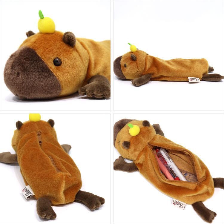  ワイルドアニマル ペンケース カピバラ 柚子 定形外 送料無料 ぬいぐるみ 筆箱 ペンポーチ ポーチ フィギアポーチ カピバラ温泉