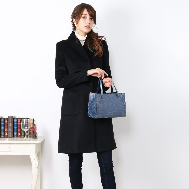 カシミヤコート レディース 100％ ロング コート Vネック ノーカラー 冠婚葬祭 フォーマル Filomo 秋 冬 着丈95cm 卒業式 入学式 母 ライトグレー/ブラック 9号/11号/13号 アウター 裏地付き ギフト プレゼント 6F (02000204r)