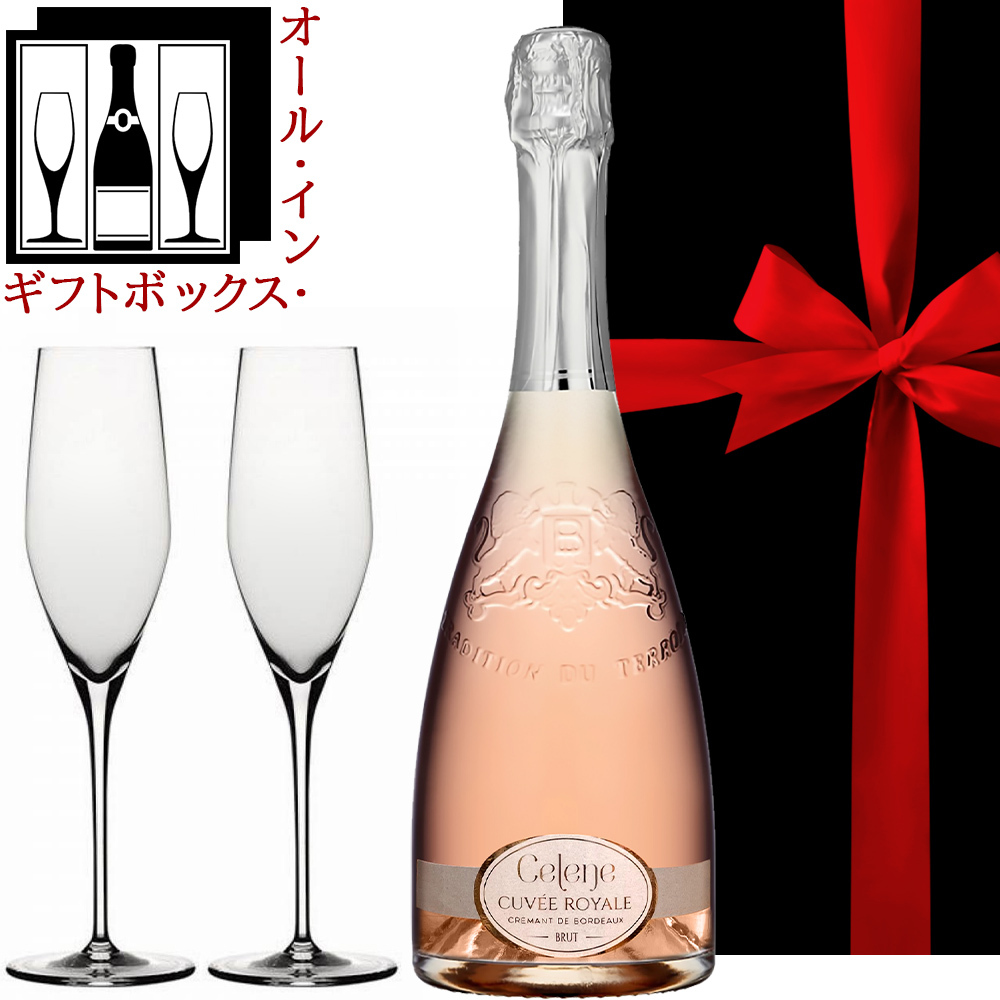 いい夫婦の日 2026 ワインとグラスのギフト フランス ロゼ スパークリングワイン クレマン・ド・ボルドー 辛口 750ml ドイツ製 シャンパングラス 2脚 シュピゲラウ 割れにくい 結婚記念日 誕生日 両親 女性 男性 贈答 熨斗可 ペアギフト グラスセット 女性 妻 彼女 送料無料