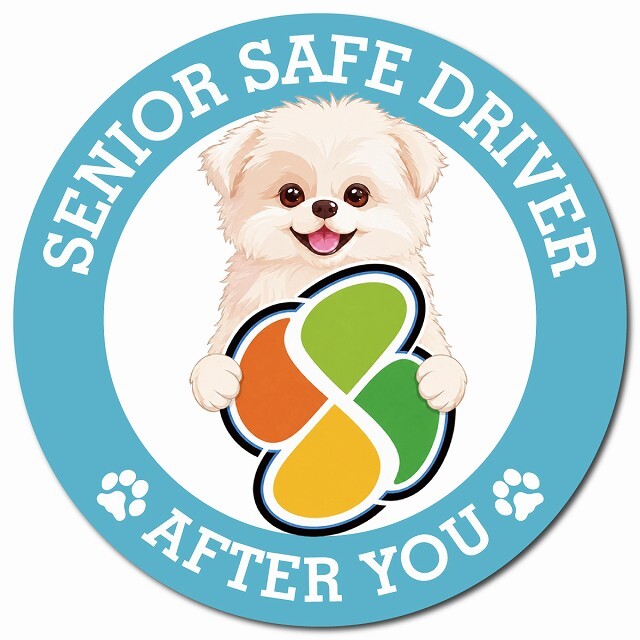 カーサイン 高齢者マーク SENIOR SAFE DRIVER シーポメ マグネット 強力 直径13cm 肉球 日本製 車 ステッカー
