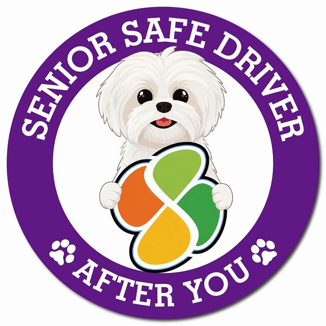 カーサイン 高齢者マーク SENIOR SAFE DRIVER マルシーズー マグネット 強力 直径13cm 肉球 日本製 車 ステッカー