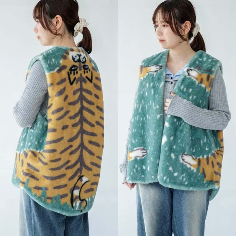 ベスト モモンガ マタギジレ アニマル おもしろ トラ ウサギ ゴリラ ボア ベスト ジレ 袖なし 着る毛布 ルームウェア 毛布 部屋着 レディース 大人 北欧 もこもこ ふわふわ 冷え性 あったか おうち時間 秋 冬 おしゃれ かわいい ウサ ゴリ 防寒 Momonga