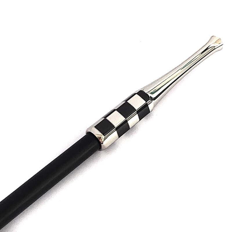 煙管 浅草煙管市松銀色 きせる 喫煙具 TSUGE キセル 金 天然木 ツゲ シルバー たばこ おしゃれ かっこいい プレゼント ギフト