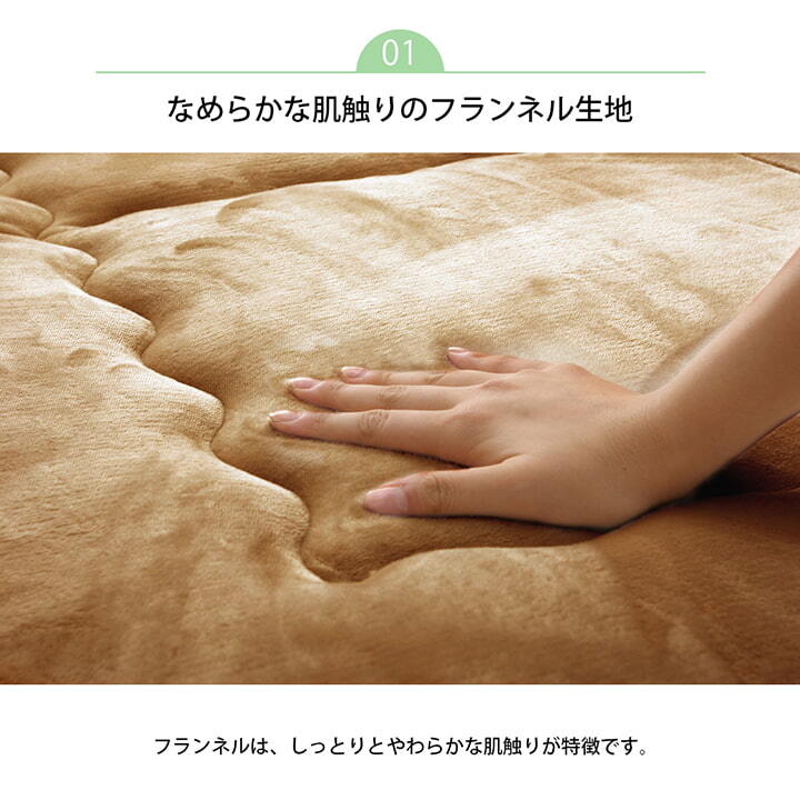 ラグ カーペット 国産固綿40mm使用フランネル生地ふっくら敷『スムースF敷』約190×190cm