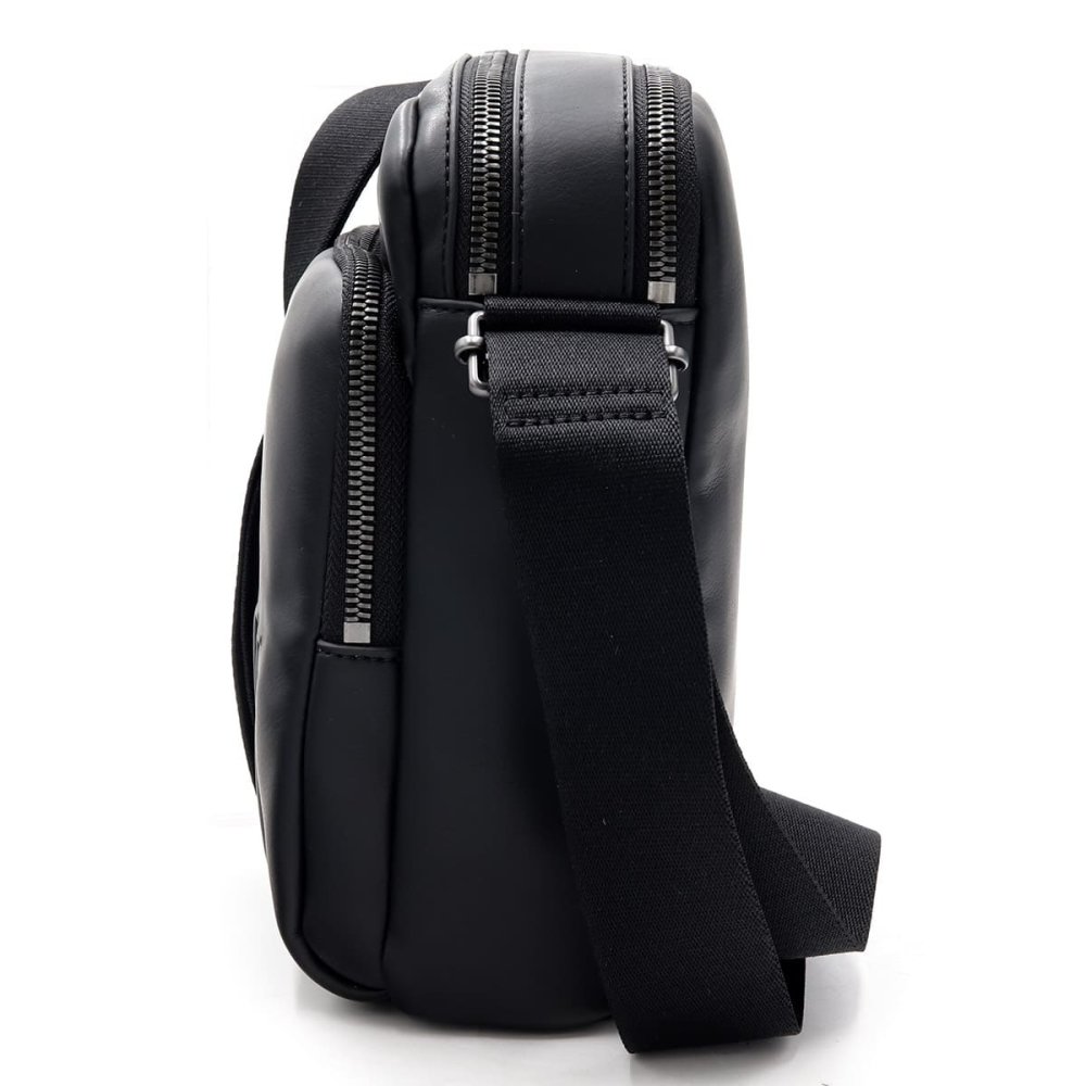 カルバンクライン ショルダーバッグ メンズ Calvin Klein BOLD CK POCKET REPORTER 斜めがけ クロスボディ ミニショルダー CKロゴ 型押し 前ポケット ブラック 黒 ポリウレタン LV04D3368G-UB1