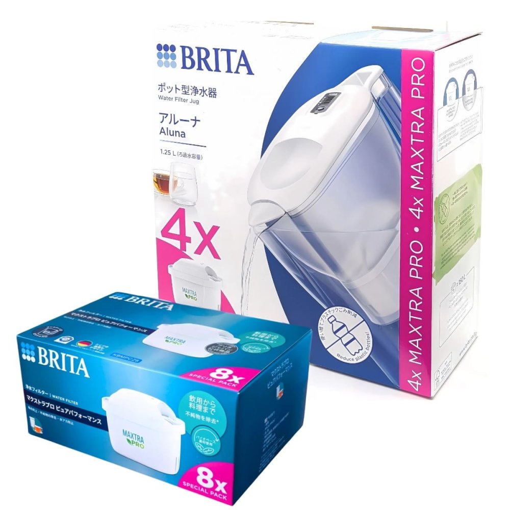 BRITA ( ブリタ )　浄水器　ポット型　アルーナ2.4L　カートリッジ4個付き　※選べる5タイプ: セット品や単品を表示