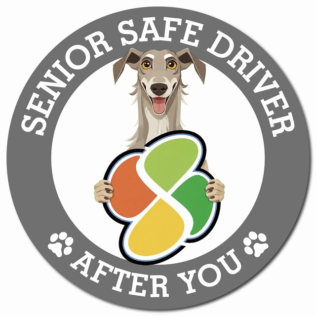 カーサイン 高齢者マーク SENIOR SAFE DRIVER ディアハウンド マグネット 強力 直径13cm 肉球 日本製 車 ステッカー