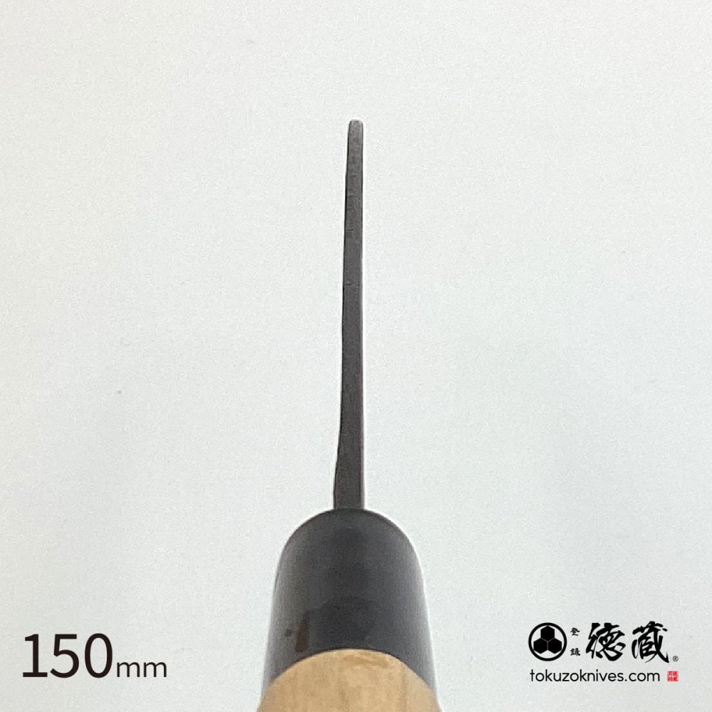 徳蔵　三徳黒打ち包丁　150mm 両刃 白鋼 桜 日本製 徳蔵刃物 【TOKUZO KNIVES】 JAPAN Kitchen Knives 包丁 ほうちょう ホウチョウ 切れ味 家庭用 万能 両刃 黒打ち プレゼント ギフト 贈り物 一生モノ