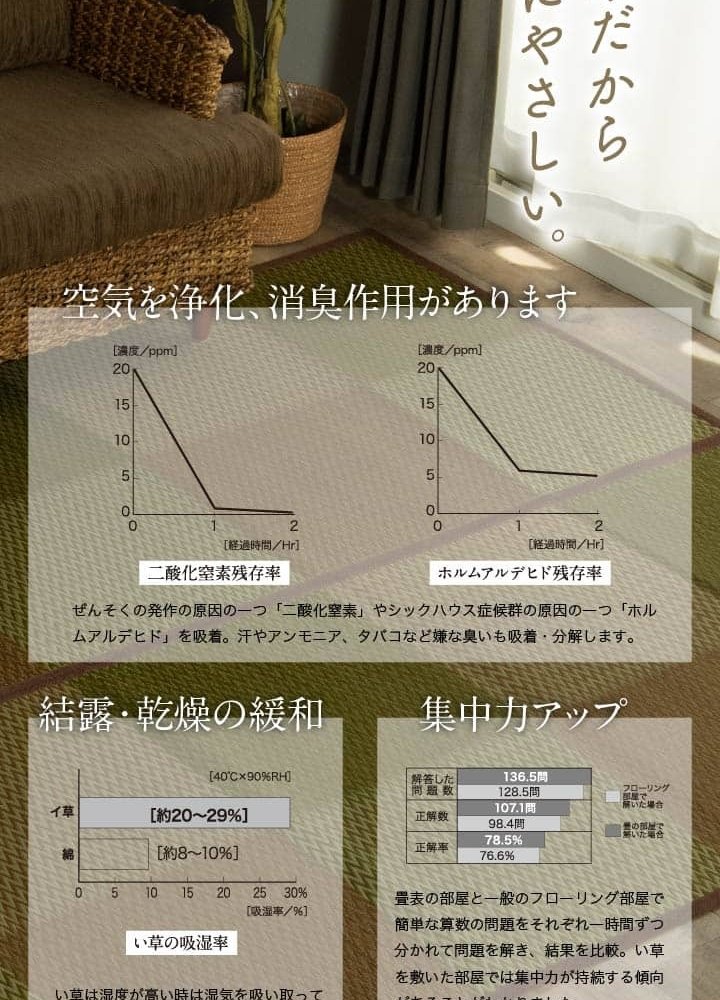 夏ラグ 夏用カーペット い草ラグ 花ござ カーペット ラグ 2畳 格子柄 市松柄 『DXピーア』 団地間2畳 (約170×170cm） 裏:不織布