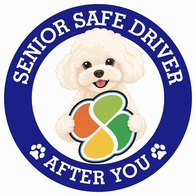 カーサイン 高齢者マーク SENIOR SAFE DRIVER マルプー ステッカー シール 直径13cm 肉球 日本製 車