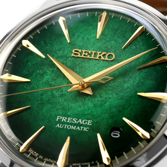 セイコー プレザージュ Cocktail Time 自動巻き 腕時計 ブランド メンズ SEIKO PRESAGE HCB002J アナログ グリーン ブラウン 日本製