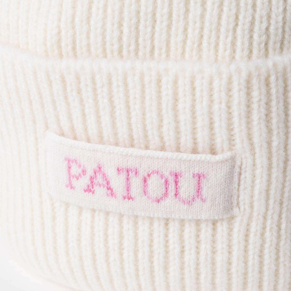 パトゥ PATOU WOOL CASHMERE BEANIE ウール カシミア ビーニー AC0788041 ニット帽 ロゴ レディース 帽子