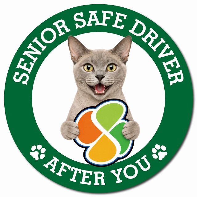 カーサイン 高齢者マーク SENIOR SAFE DRIVER ヨーロピアンバーミーズ マグネット 強力 直径13cm 肉球 日本製 車 ステッカー