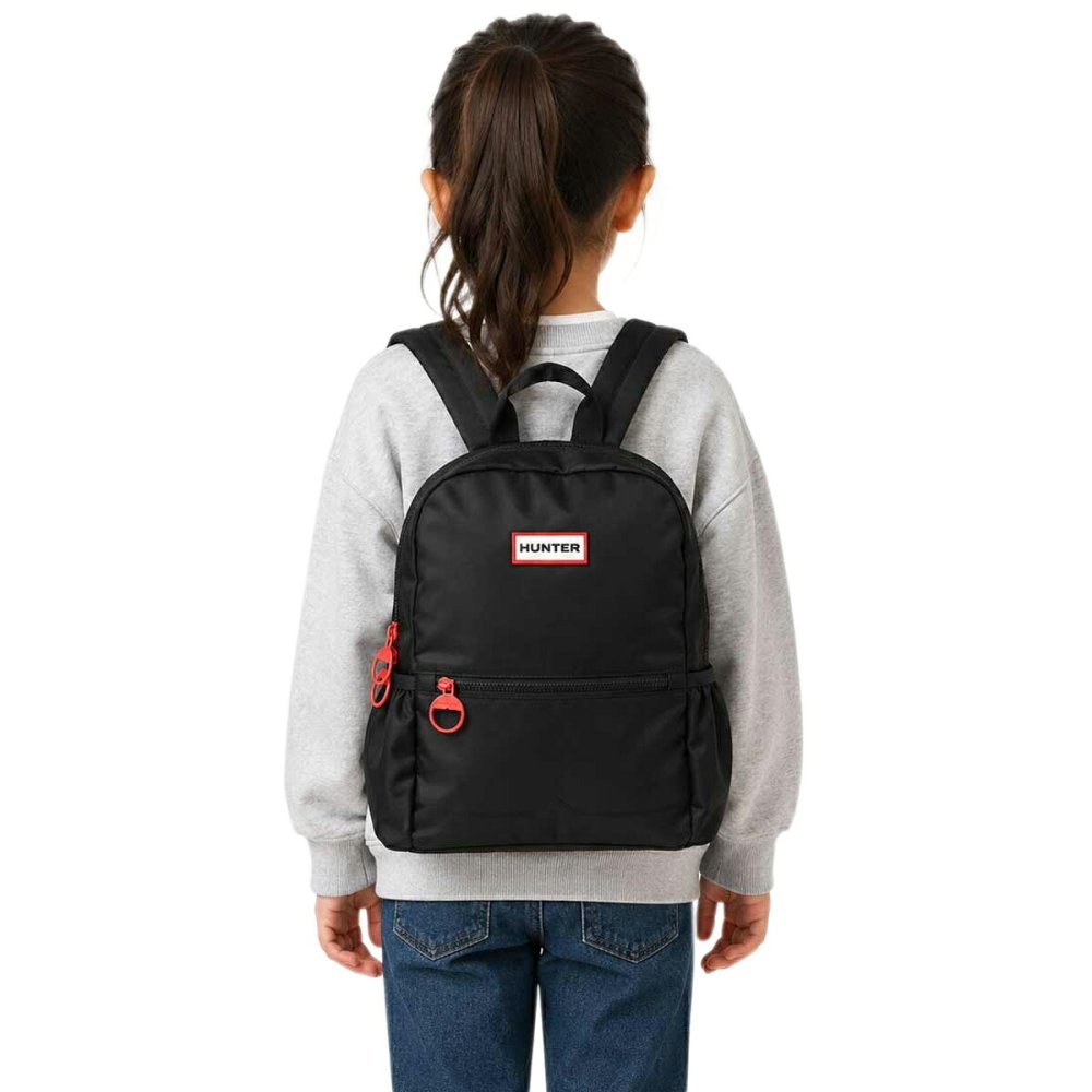 ハンター HUNTER リュックサック バックパック ナイロン 防水 ロゴ カバン バッグ 通学 通園 HXRU0039251 キッズ 子供用 ブラック