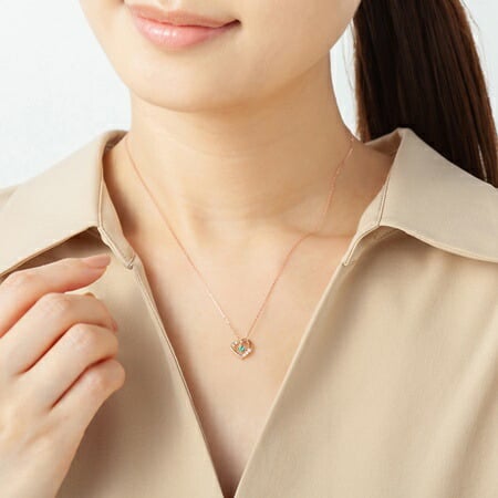 【無料ラッピング】  カナルヨンドシー Canal 4℃ ネックレス【5月誕生石】K10 ピンクゴールド ネックレス エメラルド キュービックジルコニア ブランド 正規品 新品 ギフト プレゼント 人気 おすすめ 誕生日 記念日 クリスマス 送料無料