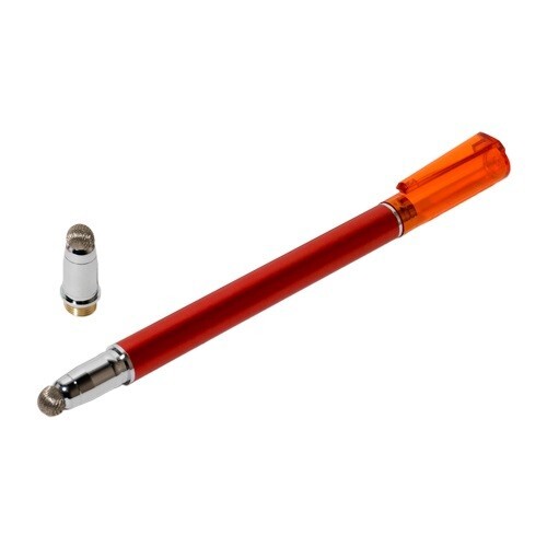 ミヨシ STP-L01／RD 交換式タッチペン　ファイバーヘッドタイプ　レッド