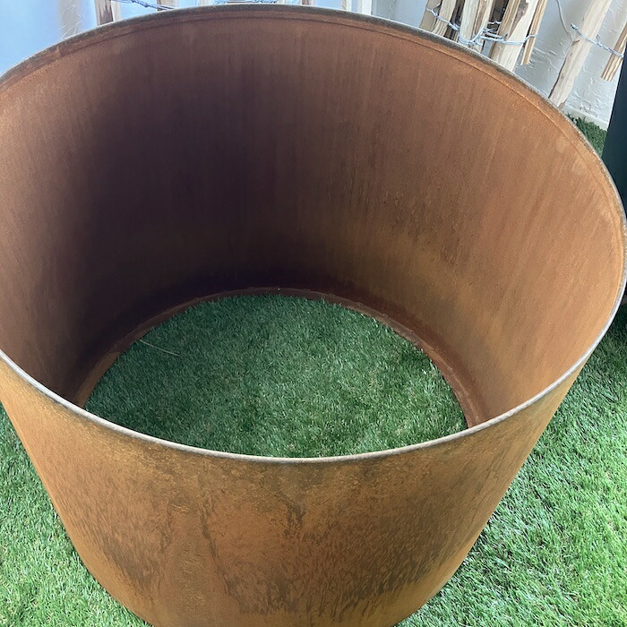 コールテン鋼 高級植木鉢 おしゃれ 大型 直径60cm 丸型 アンティーク 経年美 Patina レイズド・ラウンドプランター600 底なし A-PLUS 屋外 観葉植物 多肉植物 寄せ植え 花 鉢カバー 北欧 モダン ガーデニング 玄関 庭 パティナ