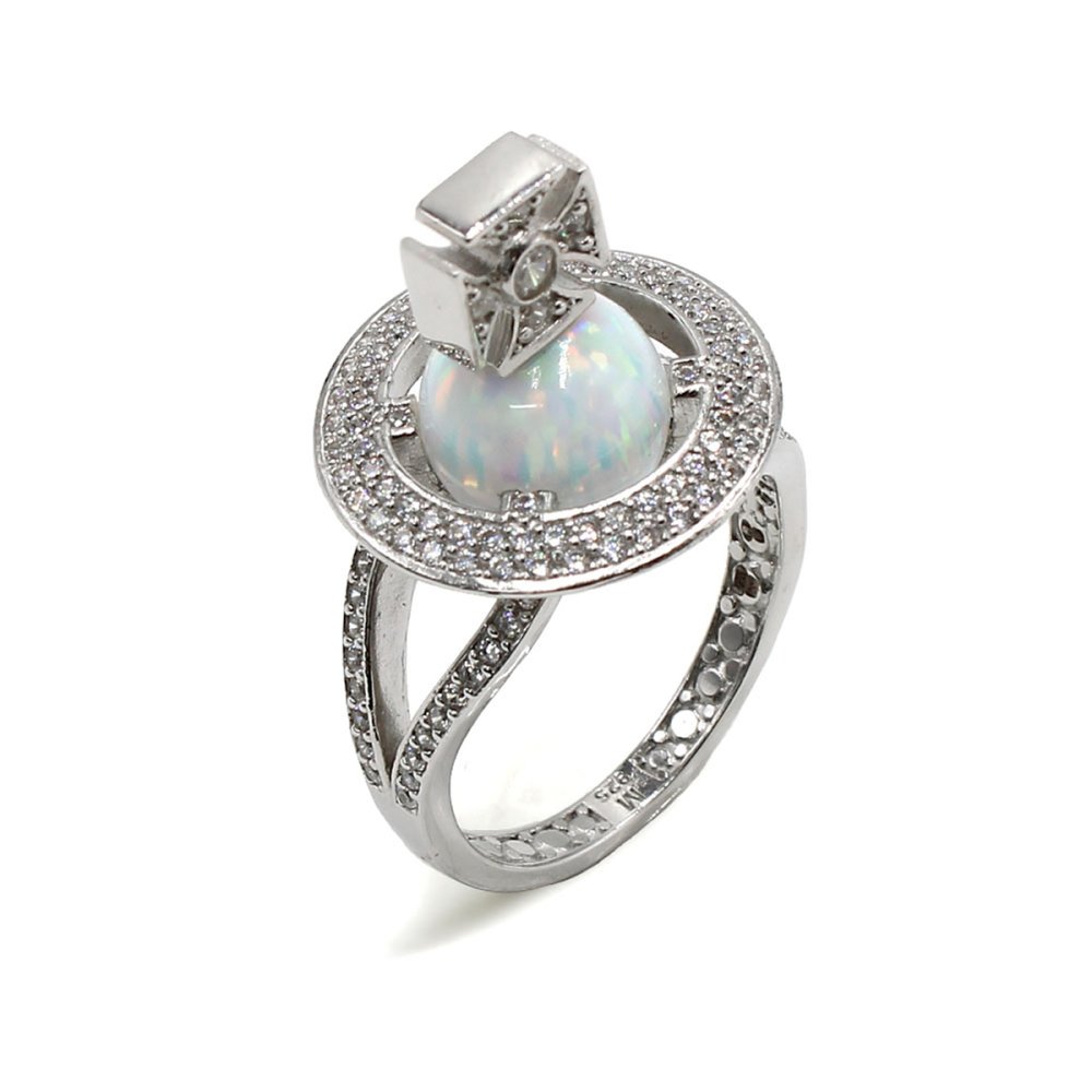 ヴィヴィアンウエストウッド Vivienne Westwood リング 指輪 オーブ アクセサリー シルバー925 6404017K-01P475 EABHA RING メンズ レディース ユニセックス プラチナ+ブルーグレー S