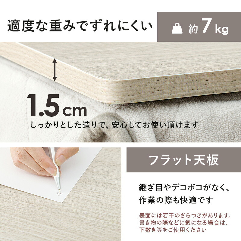 こたつ 天板のみ 正方形 80 定番 こたつ天板 コタツ天板 KT-508-80 コタツ 炬燵 天板 単品 テーブル 机 取替え用 交換用 リバーシブル 幅80×奥行80×高さ1.5cm こたつ用アクセサリー 季節家電 暖房器具 家具 インテリア