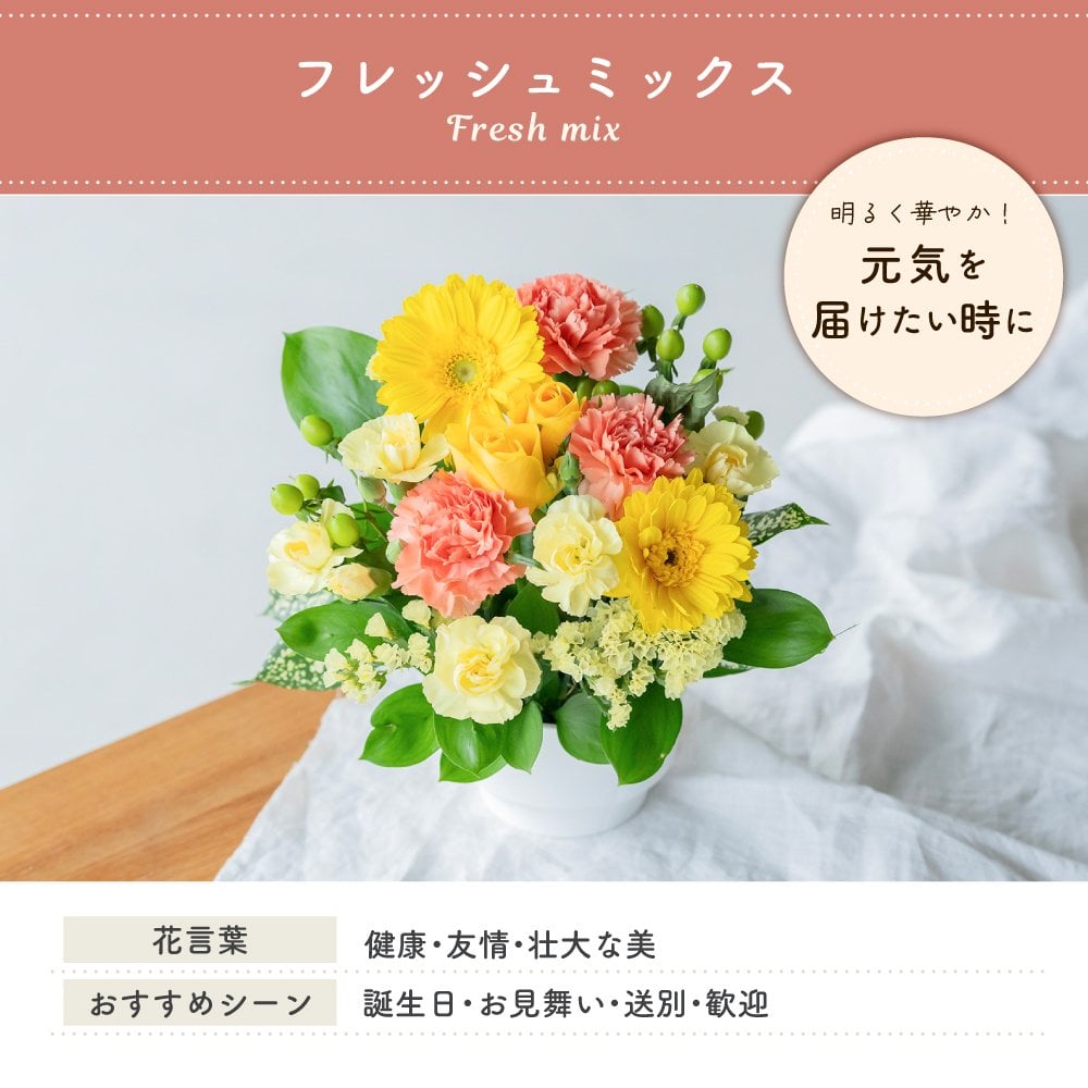カラフルガーデン アレンジメントS  生花 花市場から直送 お祝い 誕生日 記念日