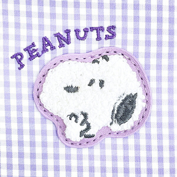 スヌーピー パスケース パープル 定期入れ サガラワッペンチェック SNOOPY