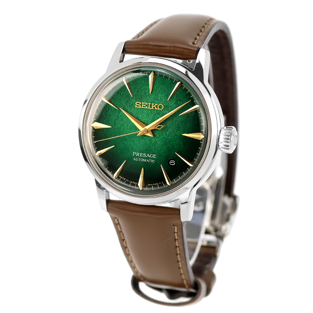 セイコー プレザージュ Cocktail Time 自動巻き 腕時計 ブランド メンズ SEIKO PRESAGE HCB002J アナログ グリーン ブラウン 日本製