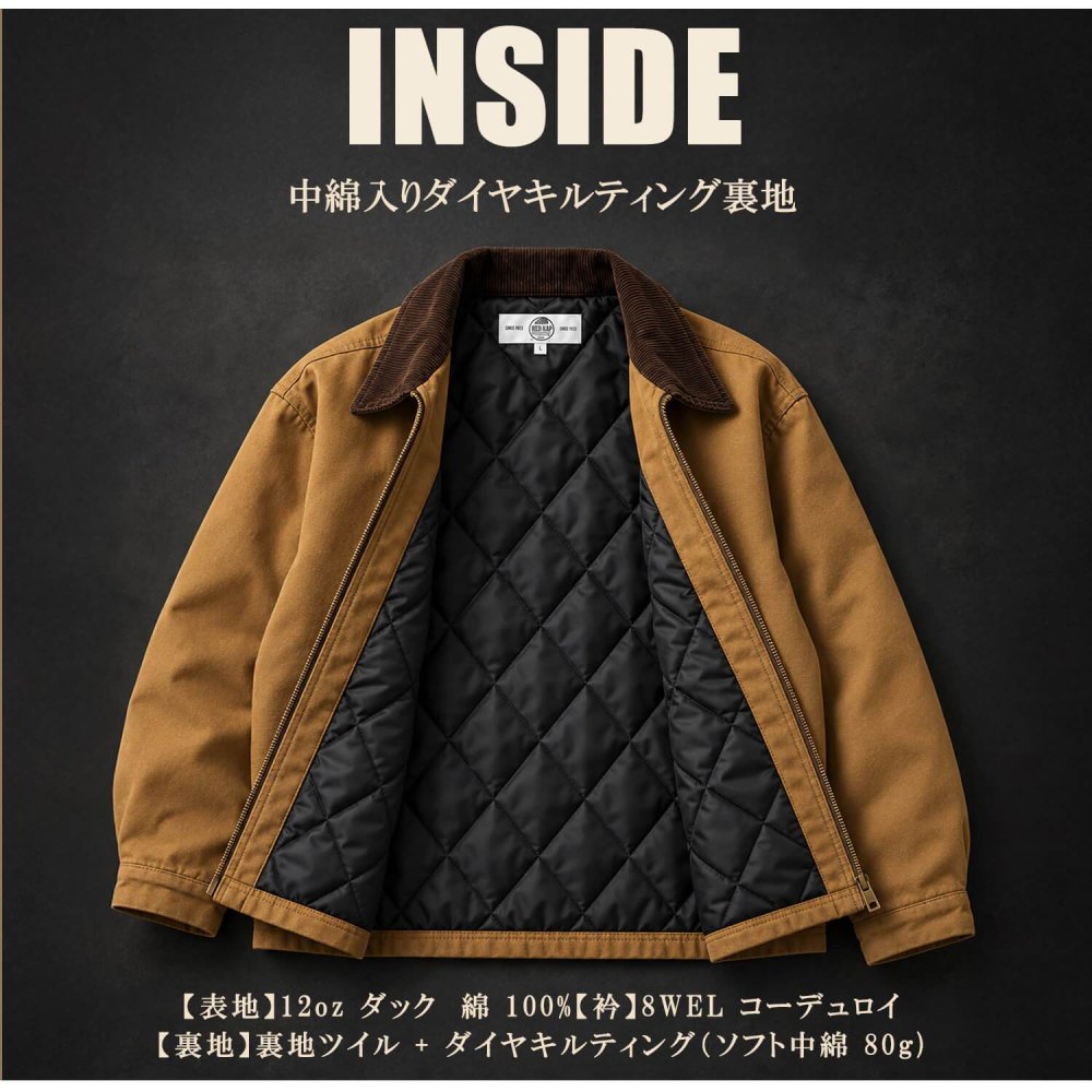 RED KAP レッドキャップ タッグジャケット ドリズラージャケット メンズ RDK-2601 スイングトップ ブルゾン アウター YKK コーデュロイ 襟付き 太畝 8WEL 総裏 ツイル ワンウォッシュ ドローコード ワイドシルエット ストリート カジュアル アメカジ M L XL 2026FW Karlas