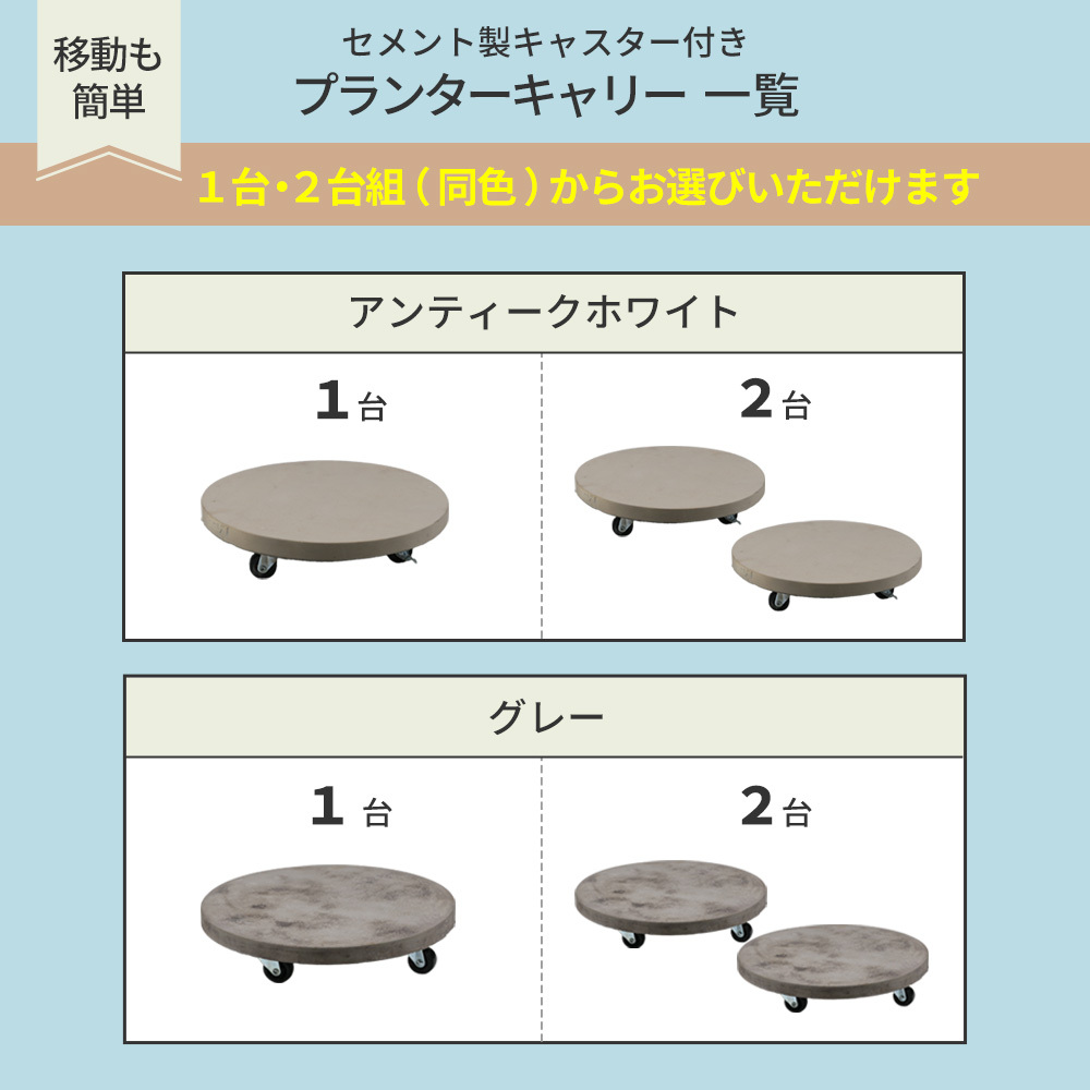 ガーデン エクステリア セメント製キャスター付きプランターキャリー36cm TR360 直径36 スタンド フラワースタンド ベース キャスター 台車 鉢置き 花台 プランター おしゃれ インテリア 室内 ベランダ 新生活