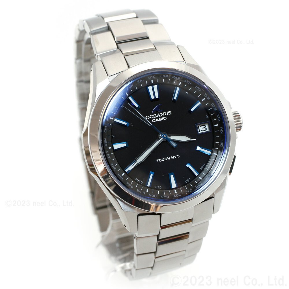 オシアナス 3針モデル OCW-S100-1AJF メンズ 腕時計 電波 ソーラー チタン シルバー ブラック カシオ CASIO OCEANUS