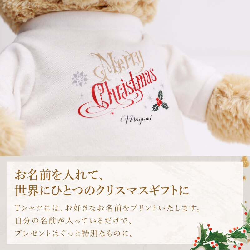 【名入れ】 テディベア ぬいぐるみ 花 ソープフラワー くま名入れ 名前 ギフト かわいい クマ 枯れない 花束 クリスマス プレゼント フラワーギフト サンタ 記念日 女性 彼女 妻 女友達 娘 孫 サプライズ 贈り物 《 テディベア フアッフィー クリスマス 》 翌営業日出荷