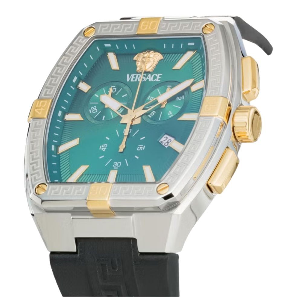 ヴェルサーチェ 腕時計 メンズ グリーン シルバー ゴールド ブラック 44.5mm VERSACE SPORTY TONNEAU GRECA クロノグラフ スイス製 メンズ腕時計 高級 ブランド おしゃれ プレゼント ギフト 卒業 入学 お祝い