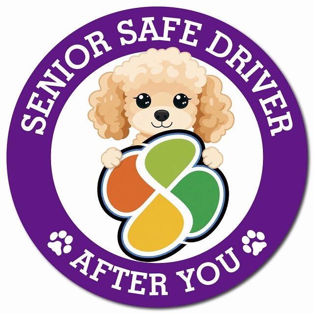 カーサイン 高齢者マーク SENIOR SAFE DRIVER コッカプー マグネット 強力 直径13cm 肉球 日本製 車 ステッカー