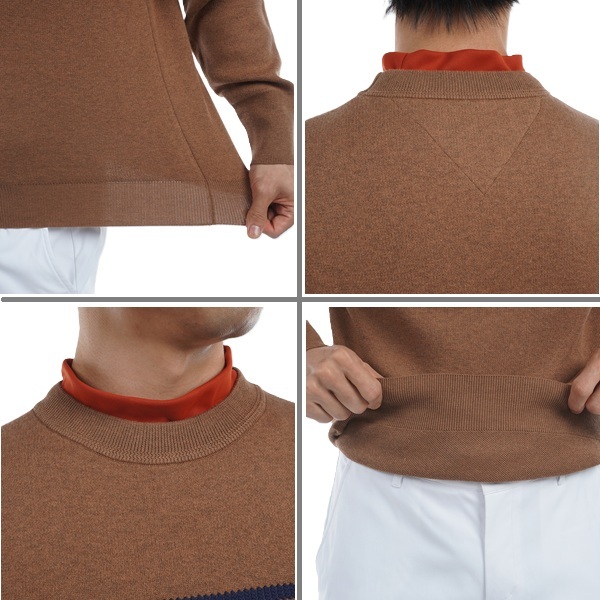 トミーヒルフィガー ゴルフ メンズ ビッグフラッグ クルーネックセーター TOMMY HILFIGER GOLF THMA459 秋冬モデル お誕生日祝い お祝い 記念品 お父さん 父の日 彼氏 男性 30代 40代 50代 60代  還暦祝い 敬老の日 人気プレゼント プレゼント