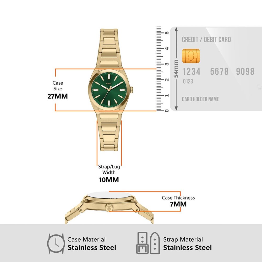 フォッシル FOSSIL 腕時計 レディース EVERETT アナログ ゴールドトーン ステンレススチールウォッチ ES5493【2026 新作】