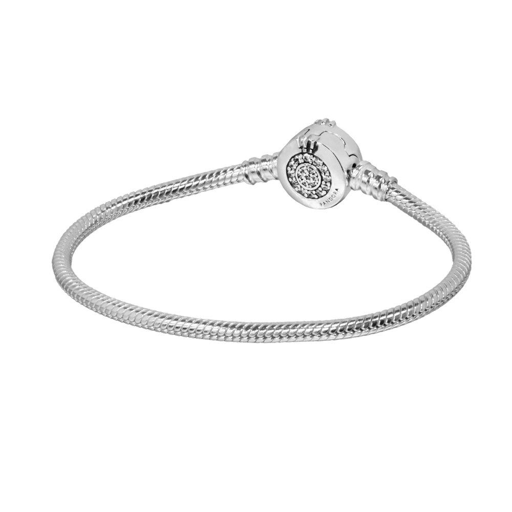 ボックス・ショッパー付 PANDORA(パンドラ) ★ Sparkling Crown O Snake Chain Bracelet ★ スパークリング クラウン O スネークチェーン ブレスレット ★ チャーム ブレスレット カスタマイズ アクセサリー シンプル 日常使い 誕生日 記念日 母の日 プレゼント ギフト