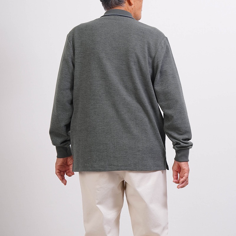 シニアファッション メンズ 80代 70代 60代 90代 秋冬 あったか 長袖 杢調 なめらかピーチ起毛&裏起毛 ポロシャツ おじいちゃん 服 誕生日 プレゼント 紳士服 男性 祖父 お年寄り 老人 高齢者 ギフト（cki-mt8-81363884）