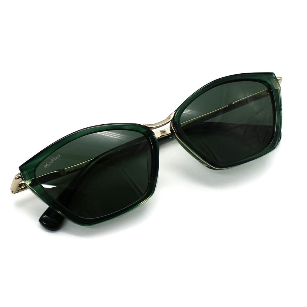 マックスマーラ Max Mara サングラス グローバルフィット UVカット アイウェア キャットアイ フォックス MM0162/S 96N 54 メンズ レディース ユニセックス グリーン（クリア）+グリーン 海外正規品