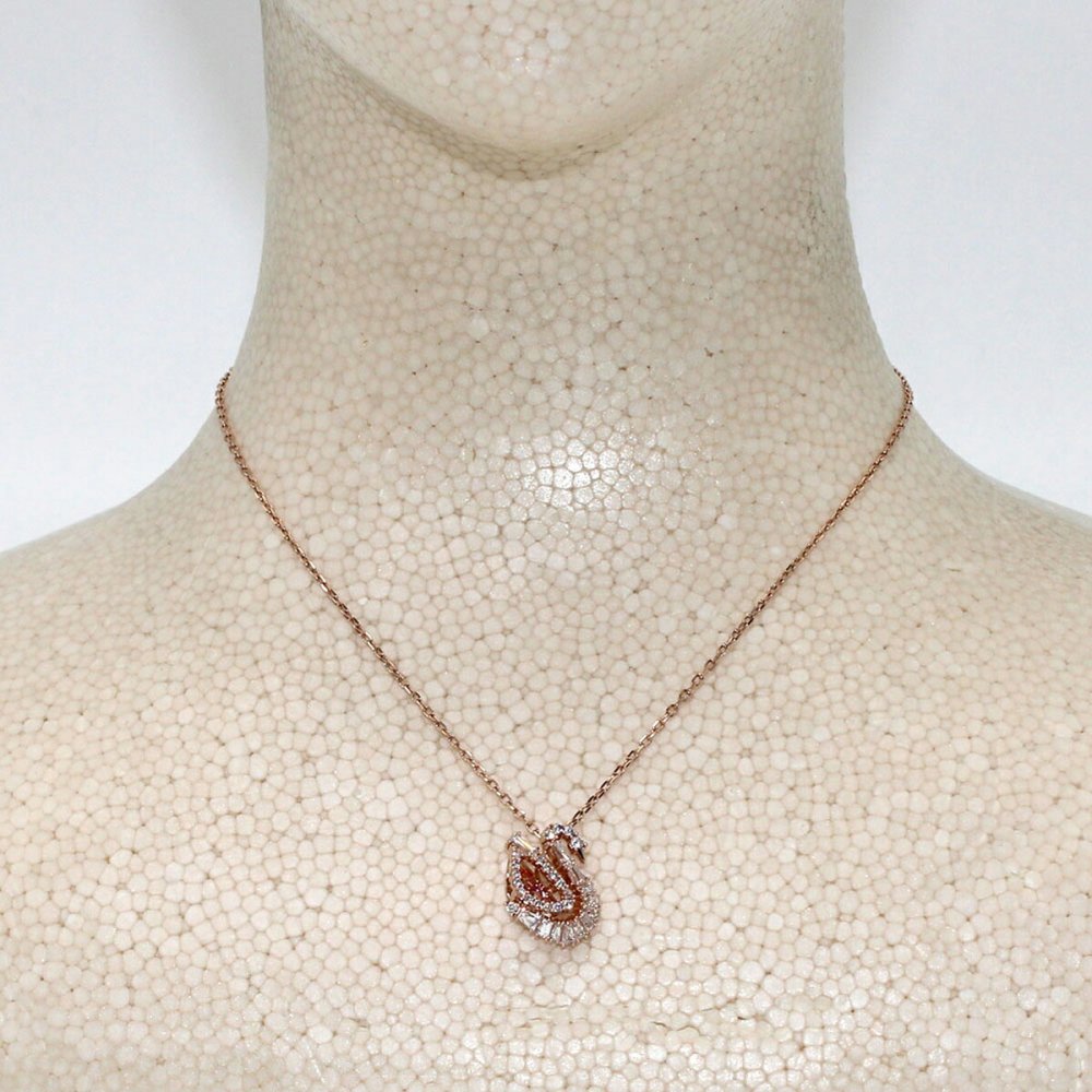 スワロフスキー swarovski ネックレス Swan ミックスカット 5732414 スワン ペンダント アクセサリー レディース ローズゴールド+ピンク 海外正規品