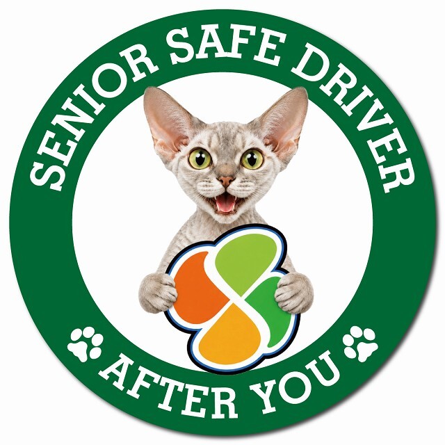 カーサイン 高齢者マーク SENIOR SAFE DRIVER デボンレックス マグネット 強力 直径13cm 肉球 日本製 車 ステッカー
