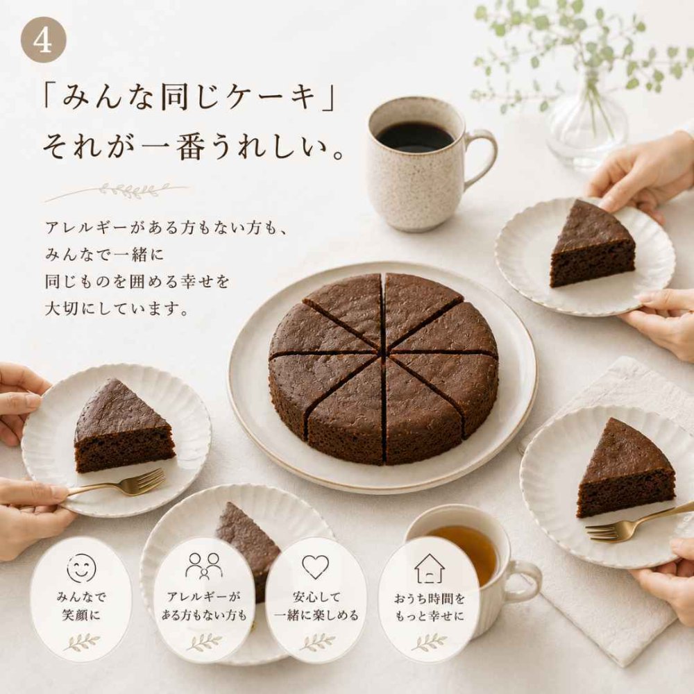 米粉で作ったガトーショコラ 18cmホール（小麦粉・卵・乳製品・動物性食品不使用）ケーキ ギフト