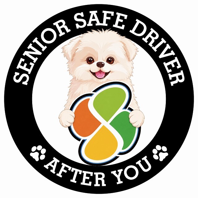 カーサイン 高齢者マーク SENIOR SAFE DRIVER シーポメ ステッカー シール 直径13cm 肉球 日本製 車