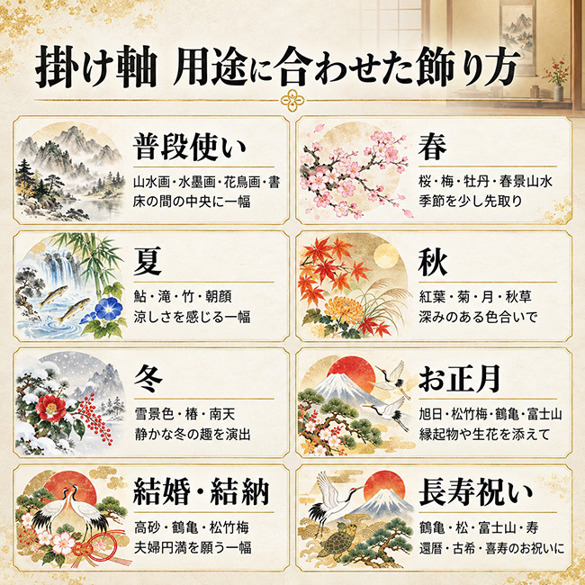 掛け軸 四季花 幸田薫風 花鳥画 掛軸 春 春掛 春掛け 尺五立 59×190cm TK02 室 玄関 床の間 リビング 壁掛け モダン インテリア 桐箱入り 10年保証 年中掛け