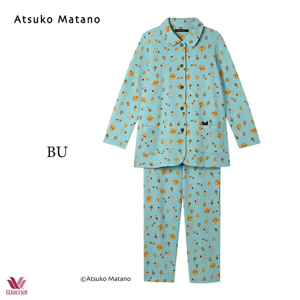 ワコール アツコマタノ[ATSUKO MATANO] パジャマ HDW405 M・L ロング袖ロング丈パンツ【綿混】