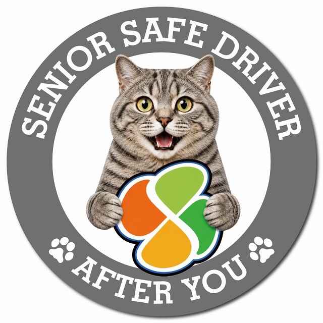 カーサイン 高齢者マーク SENIOR SAFE DRIVER マンクス マグネット 強力 直径13cm 肉球 日本製 車 ステッカー