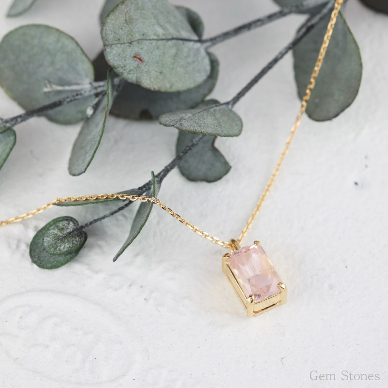  非加熱 ピーチサファイア　1.87ct ネックレス ペンダント 18金 K18 シンプル 一粒 一石 女性 プレゼント ギフト 誕生石 サファイア ピンク サファイアネックレス Drops
