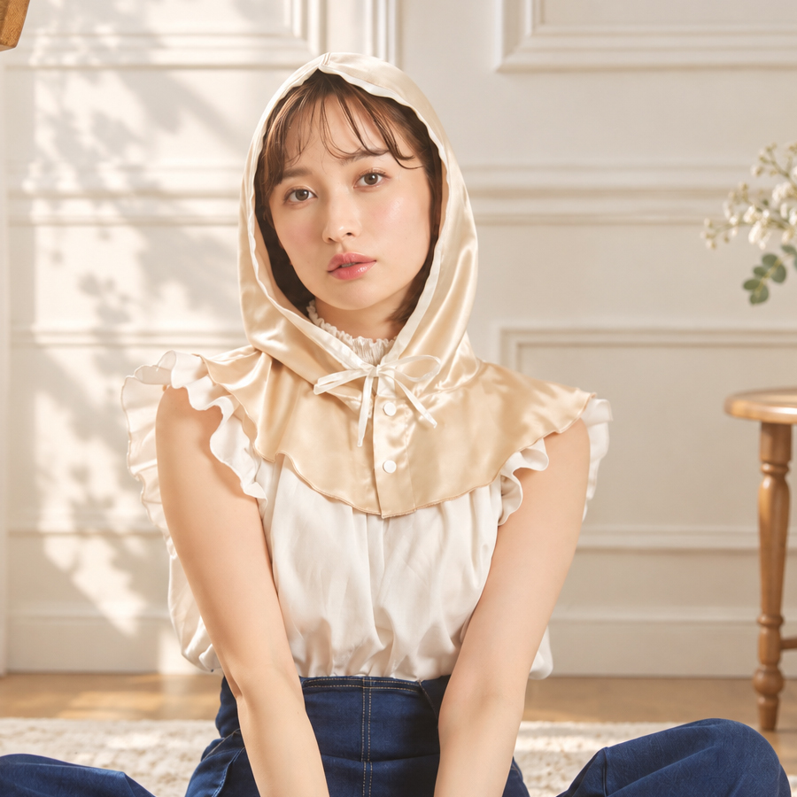 【Utukky公式】シルクナイトフーディー ロープボタンタイプ 6Aシルク100％ 髪をやさしく包むナイトキャップ ヘアケア 美髪ケア 高級美容ギフト 女性 誕生日 プレゼント ギフト 母の日 ホワイトデー クリスマス